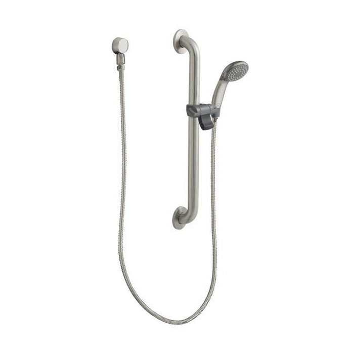 Hand Held Shower Holder for 1-1/4 Grab Bar with Brushed Nickel