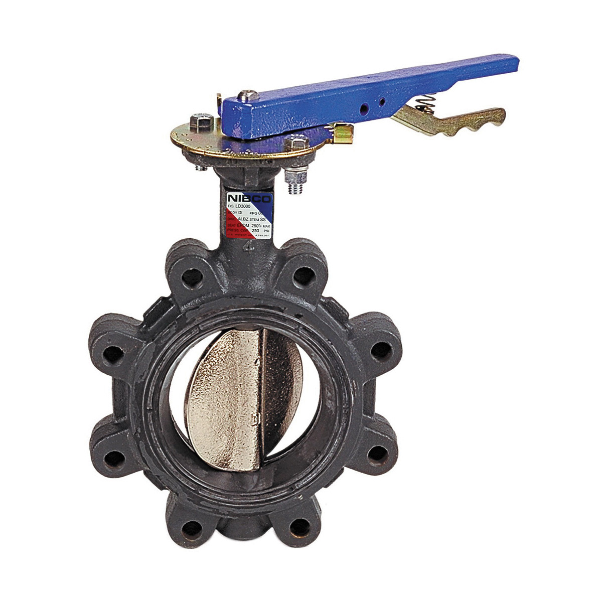 NIBCO® NLG200K LD-3010-3 Lug Style Butterfly Valve, 6 in, Ductile