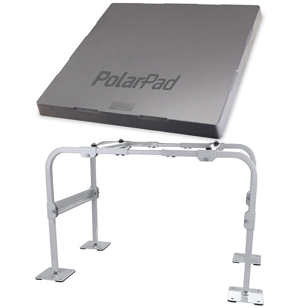 Quick-Sling® Mounting Bundle: 38X32X24 Mini Split Aluminum Stand, 38x42x3 PolarPad